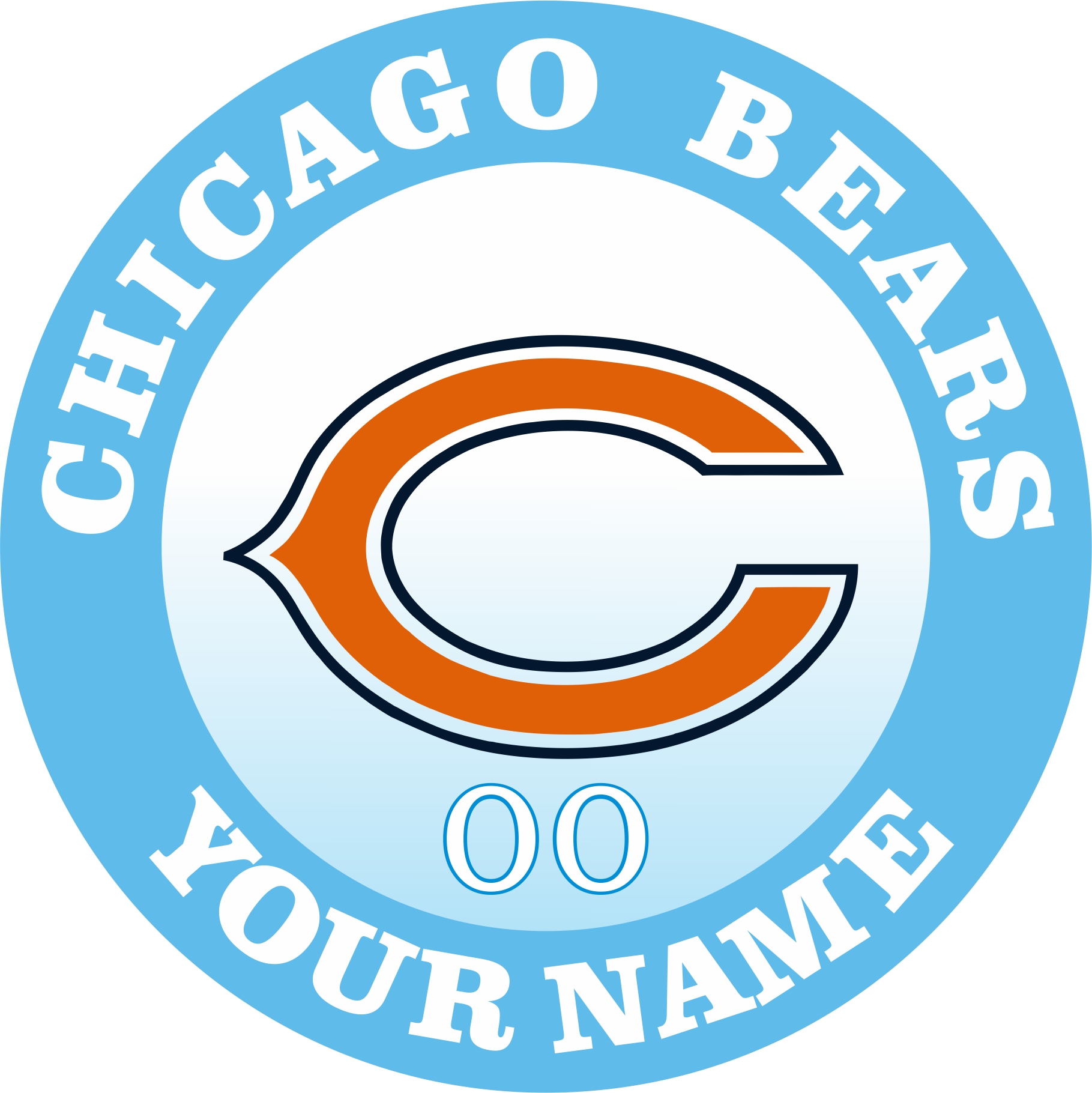 Chicago Bears Customized Logo iron on paper